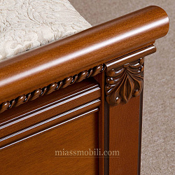 Кровать двойная (1600x2000) Lorenzo вишня с ножной спинкой