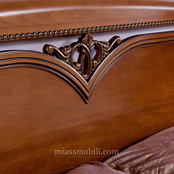 Кровать двойная (1600x2000) Lorenzo вишня с ножной спинкой