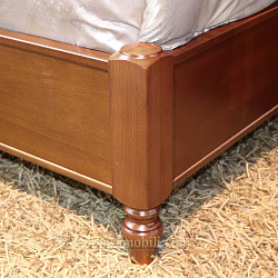 Кровать двойная (1800x2000) Lorenzo вишня с кутаной головной и без ножной спинки