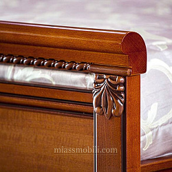 Кровать двойная (1600x2000) Lorenzo вишня с ножной спинкой