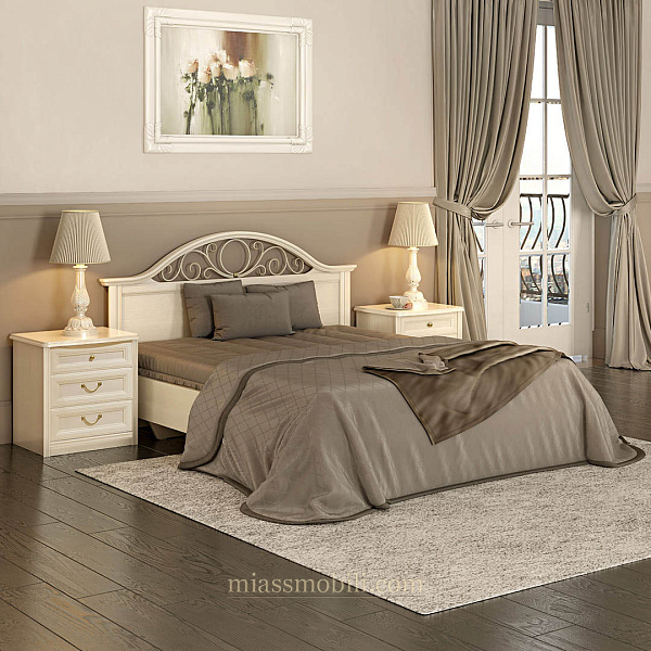 Кровать двойная (1600х2000) без ножной спинки с ящиком и КЭ №2 Екр 4336