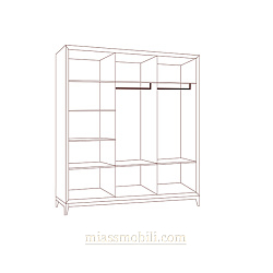 Шкаф 3-х дв. для платья и белья без зеркала Modena орех Мокко