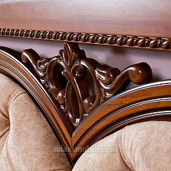 Кровать двойная (1800x2000) Lorenzo вишня с кутаной головной и без ножной спинки