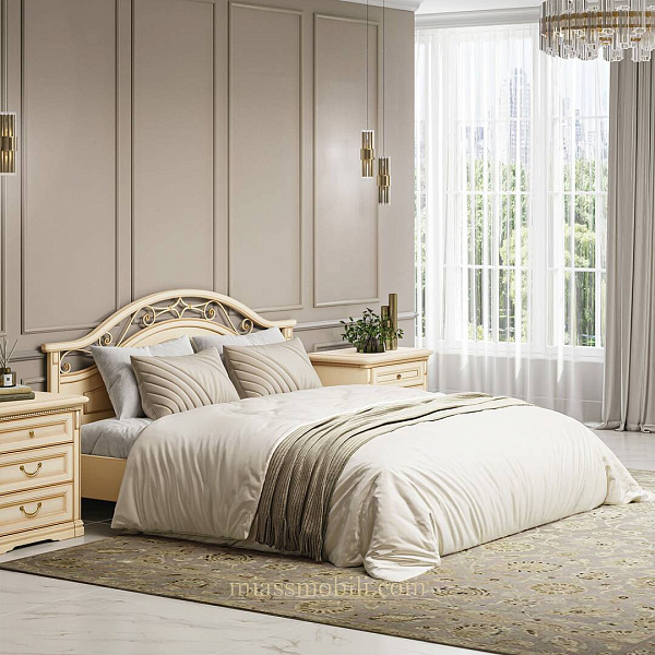 Кровать Joconda крем без ножной спинки, вариант №1